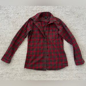 Filson Red and Black Checkered Button Down Shirt
